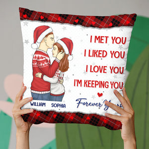 I Love You, I'm Keeping You - Couple Personalized Custom Pillow - Christmas Gift For Husband Wife, Anniversary
