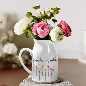 Grandma's Garden Where Love Grows - Family Personalized Custom Home Decor Flower Vase - House Warming Gift For Mom, Grandma