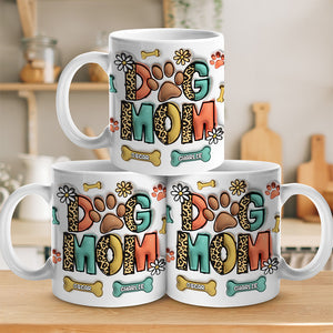 Yappy Holidays Cat Mom Dog Mom - Dog & Cat Personalized Custom 3D Inflated Effect Printed Mug - Christmas Gift For Pet Owners, Pet Lovers
