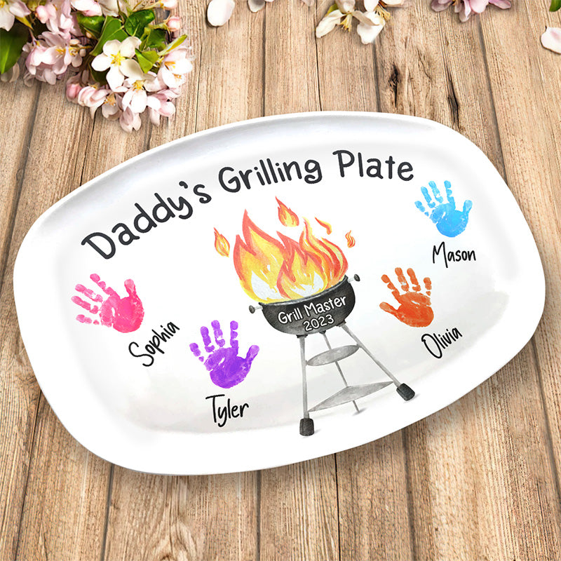 BBQ Gifts, Personalized Grilling Plate, Grill Master, Custom Platter