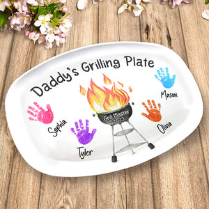 Best Dad's Grilling Plate - Family Personalized Custom Platter - Father's Day, Birthday Gift For Dad