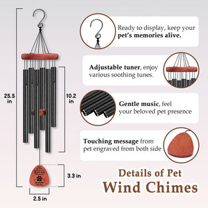In Your Heart I'll Always Be - Memorial Personalized Custom Wind Chime - Sympathy Gift, Gift For Pet Owners, Pet Lovers