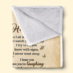 I Try To Let You Know With Signs - Memorial Personalized Custom Blanket - Upload Image, Sympathy Gift, Christmas Gift For Family Members