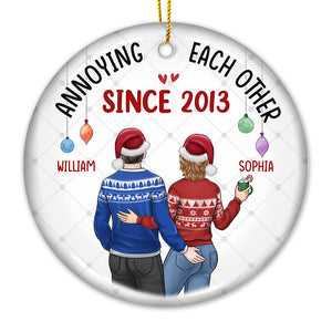 It's Always Better When We're Together - Couple Personalized Custom Ornament - Ceramic Round Shaped - Christmas Gift For Husband Wife, Anniversary