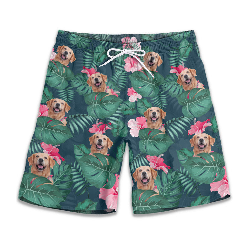 Custom Photo I'm On A Summer Roll - Dog & Cat Personalized Custom Tropical Hawaiian Aloha Men Beach Shorts - Summer Vacation Gift, Birthday Party Gift For Pet Owners, Pet Lovers