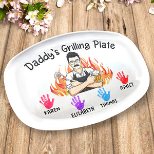 Daddy Grill Legend - Family Personalized Custom Platter - Father's Day, Birthday Gift For Dad