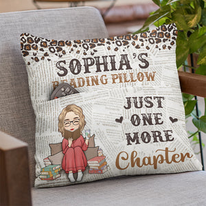 Reading Pillow Just One More Chapter - Personalized Custom Pocket Pillow - Gift For Book Lovers