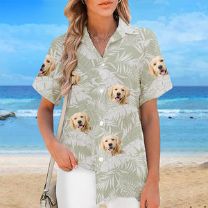 Custom Photo Enjoy The Sun - Dog & Cat Personalized Custom Unisex Tropical Hawaiian Aloha Shirt - Summer Vacation Gift, Gift For Pet Owners, Pet Lovers