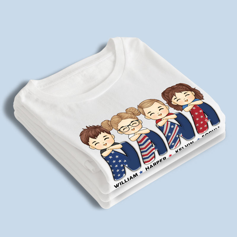 Grateful To Be Called Mom Grandma - Family Personalized Custom Unisex T-shirt, Hoodie, Sweatshirt - 4th Of July, Birthday Gift For Mom, Grandma