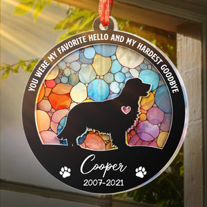 We'll Miss You For The Rest Of Ours - Memorial Personalized Custom Suncatcher Ornament - Acrylic Round Shaped - Sympathy Gift For Pet Owners, Pet Lovers