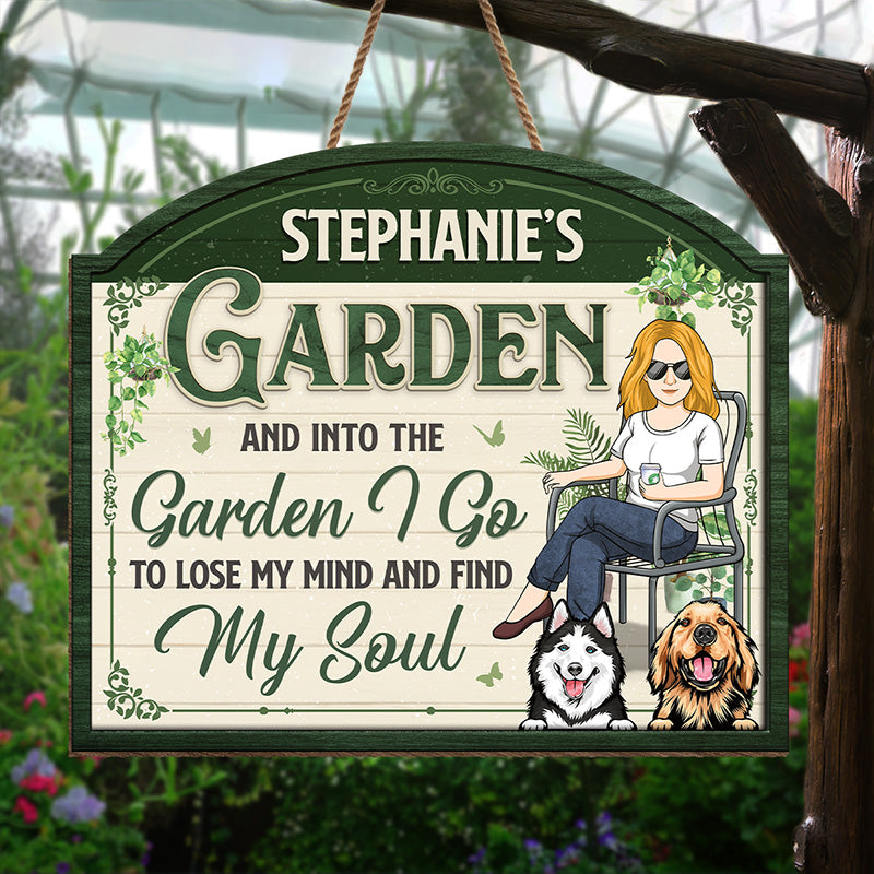 My Garden, My Soul - Garden Personalized Custom Shaped Home Decor Wood Sign - House Warming Gift For Gardening Lovers, Pet Owners, Pet Lovers