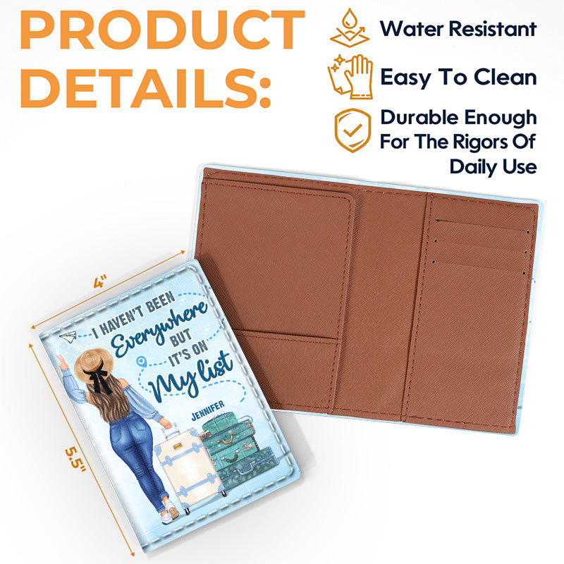 Travel With No Regrets - Personalized Passport Cover, Passport Holder - Gift For Bestie