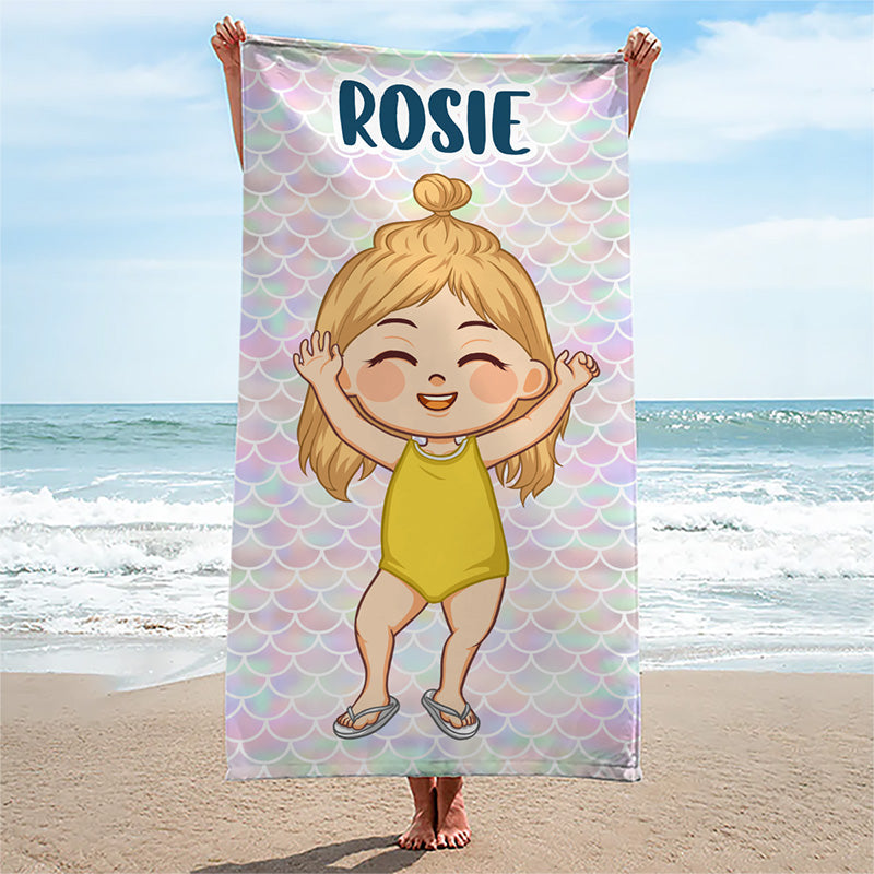 Salt Water Heals Everything - Family Personalized Custom Beach Towel - Summer Vacation Gift, Birthday Pool Party Gift For Family Members