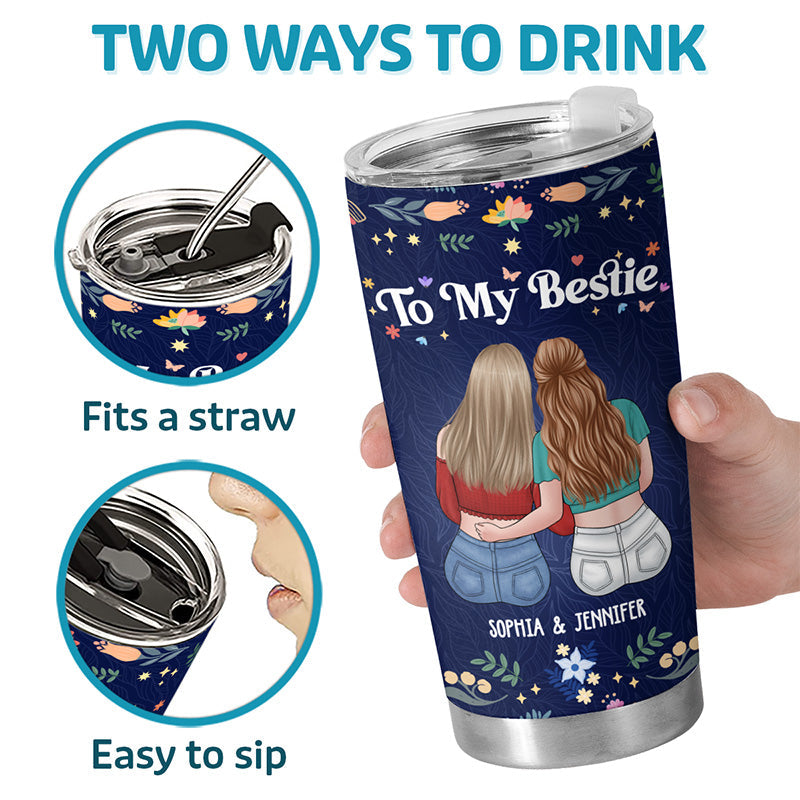 Thank You My Unbiological Sister - Bestie Personalized Custom Tumbler - Gift For Best Friends, BFF, Sisters