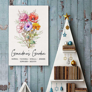 Blooming Stories Of Generations - Family Personalized Custom Vertical Poster - Birthday Gift For Grandma