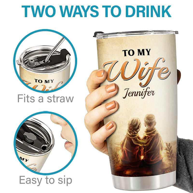Love You Forever & Always - Couple Personalized Custom Tumbler - Gift For Husband Wife, Anniversary