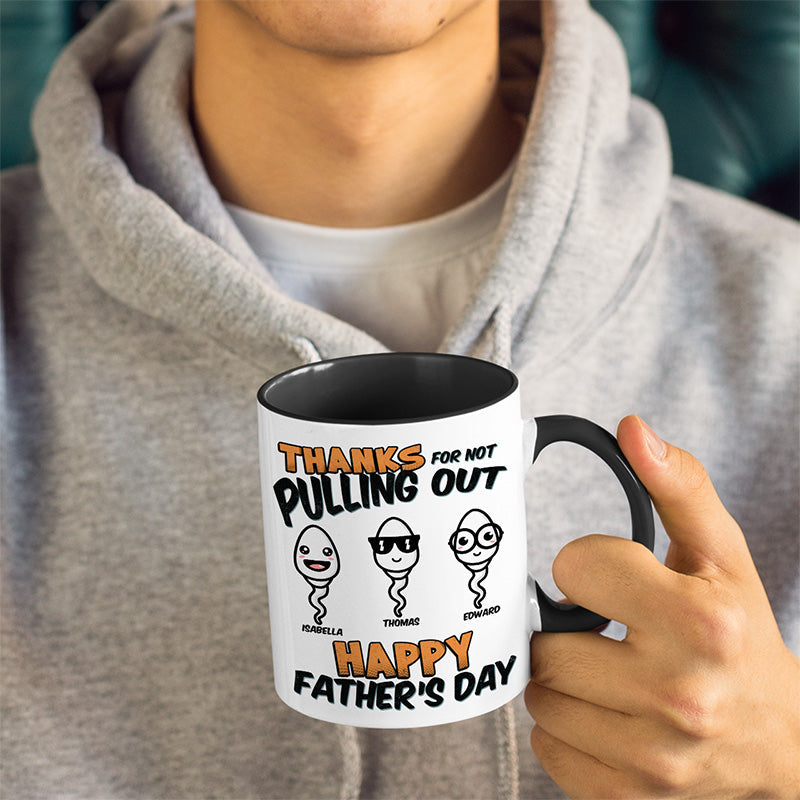 Thank You Dad For Everything - Family Personalized Custom Accent Mug - Father's Day, Birthday Gift For Dad