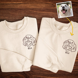 Personalized Custom Embroidered T-shirt, Sweatshirt Custom Photo Furry Friend, Forever Companion - Dog & Cat - Gift For Pet Owners, Pet Lovers