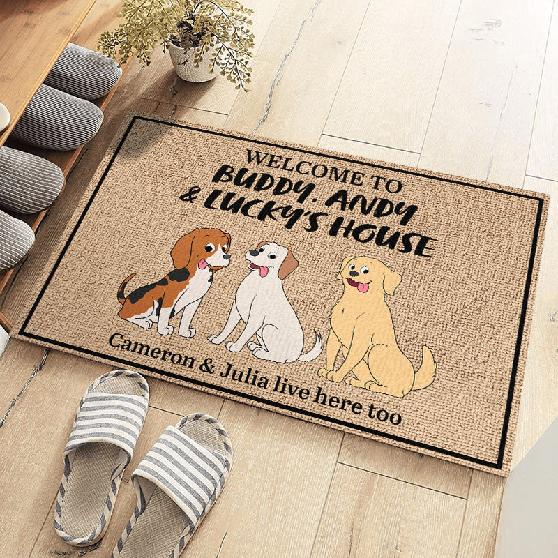 Dog Welcome To Our House Personalized Custom Shaped Doormat, Personalized  Gift for Dog Lovers, Dog Dad