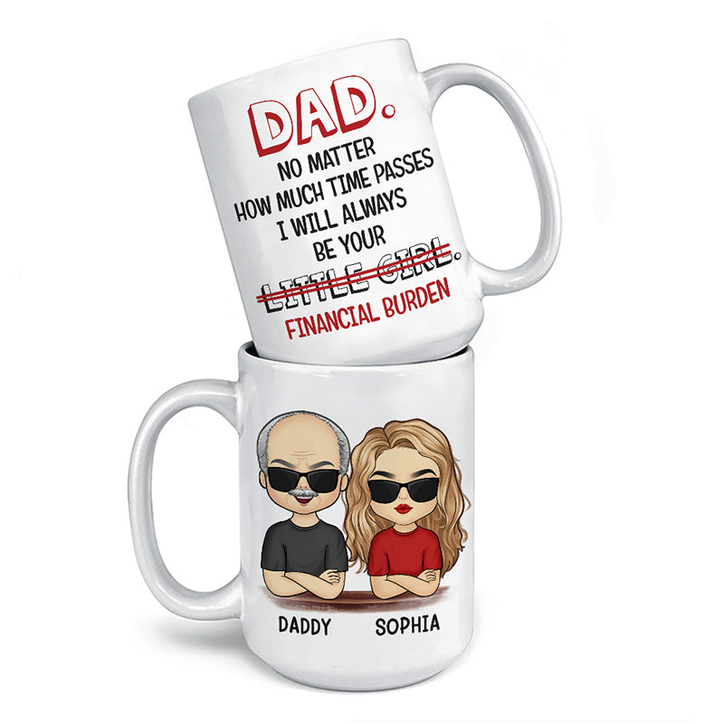 Proud Dad Of A Freaking Awesome Daughter - Family Personalized Custom Mug - Father's Day, Birthday Gift For Dad