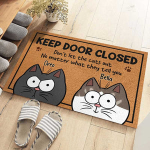 You Must Ask Permission From The Cats - Cat Personalized Custom Home Decor Decorative Mat - House Warming Gift For Pet Owners, Pet Lovers