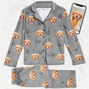 Custom Photo My Dog Thinks I'm Cool - Dog & Cat Personalized Custom Face Photo Pajamas - Christmas Gift For Pet Owners, Pet Lovers