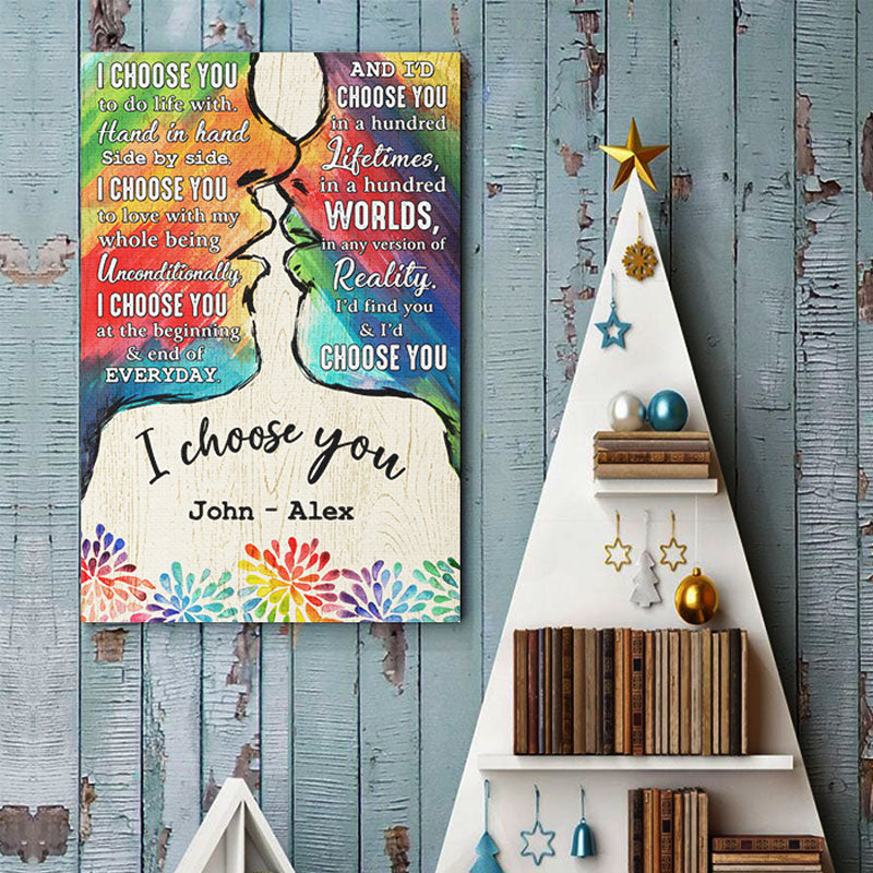 I Choose You To Do Life With - Couple Personalized Custom Vertical Poster - Gift For Couples