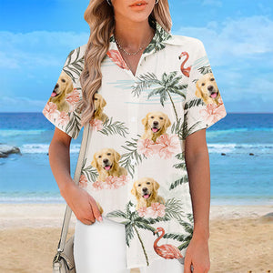 Custom Photo Summer Is In The Air - Dog & Cat Personalized Custom Unisex Tropical Hawaiian Aloha Shirt - Summer Vacation Gift, Gift For Pet Owners, Pet Lovers