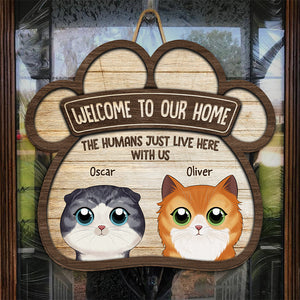 Welcome To Meow House - Cat Personalized Custom Shaped Home Decor Wood Sign - House Warming Gift For Pet Owners, Pet Lovers