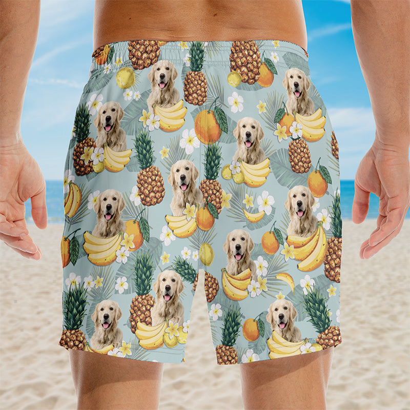 Custom Photo Sunrise Sunburn Sunset - Dog & Cat Personalized Custom Tropical Hawaiian Aloha Men Beach Shorts - Summer Vacation Gift, Birthday Party Gift For Pet Owners, Pet Lovers