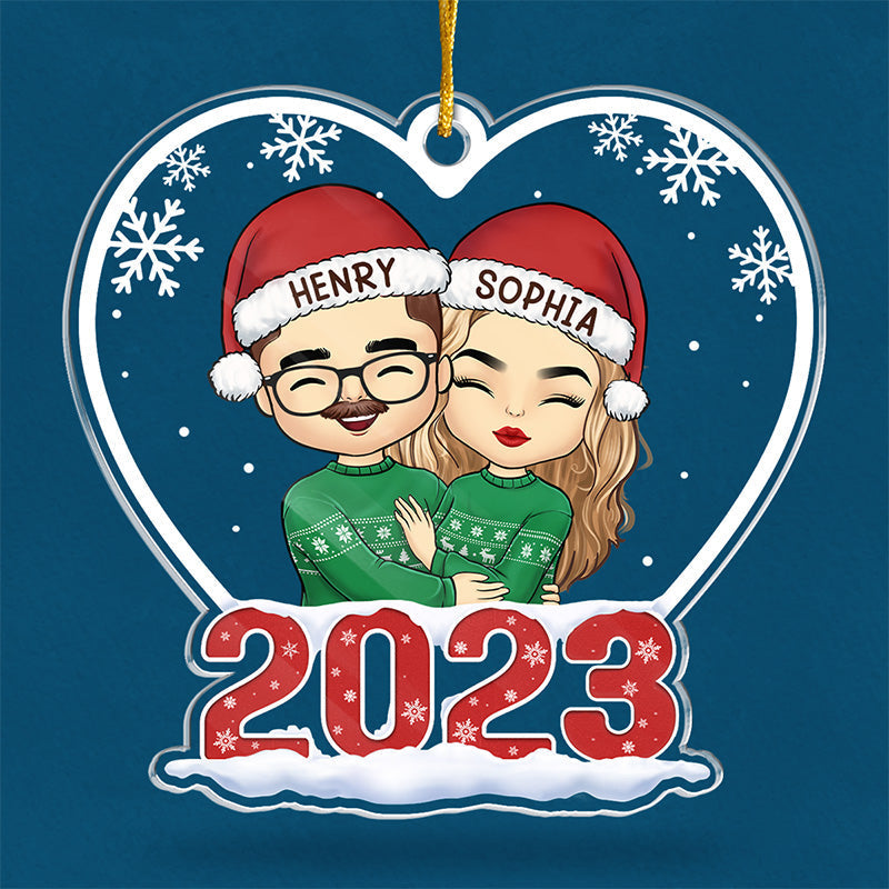 Sorry But You're Stuck With Me Now - Couple Personalized Custom Ornament - Acrylic Custom Shaped - Christmas Gift For Husband Wife, Anniversary