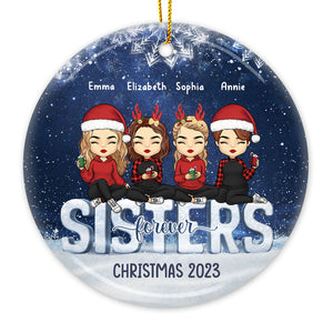 Christmas Is All About The Family - Family Personalized Custom Ornament - Ceramic Round Shaped - Christmas Gift For Family Members