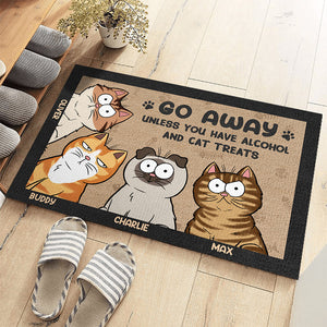 Go Away Unless You Have Alcohol And Cat Treats - Cat Personalized Custom Home Decor Decorative Mat - House Warming Gift, Gift For Pet Owners, Pet Lovers
