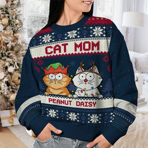 Proud To Be A Cat Mom - Cat Personalized Custom Ugly Sweatshirt - Unisex Wool Jumper - Christmas Gift For Pet Owners, Pet Lovers
