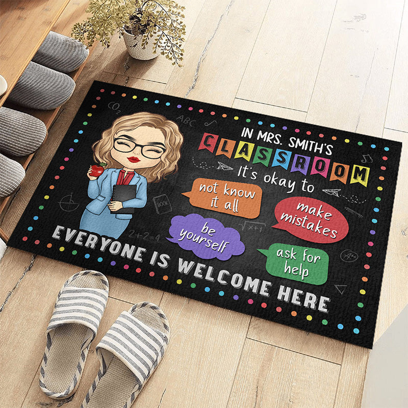 It's Ok To Make Mistakes And Ask For Help - Teacher Personalized Custom Home Decor Decorative Mat - House Warming Gift For Teacher, Back To School