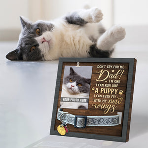 I Can Run Like A Puppy, I Can Even Fly With My New Wings - Memorial Personalized Custom Pet Loss Sign, Collar Picture Frame - Sympathy Gift, Gift For Pet Owners, Pet Lovers