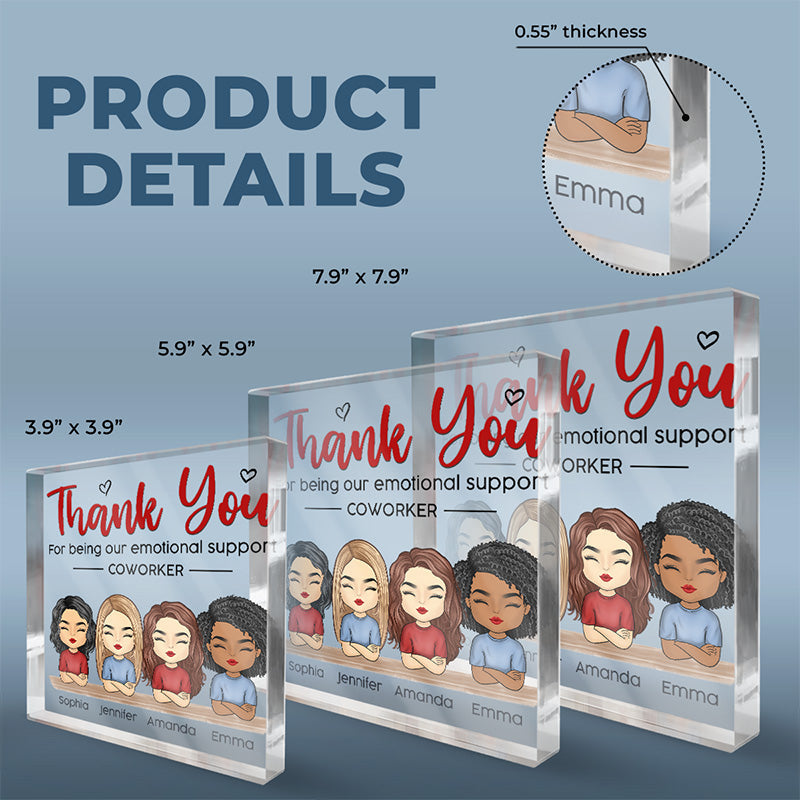 Thank You For Being An Important Part Of Our Stories - Coworker Personalized Custom Square Shaped Acrylic Plaque - Gift For Coworkers, Work Friends, Colleagues