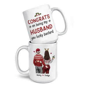 Let's Save Santa A Trip - Couple Personalized Custom Mug - Christmas Gift For Husband Wife, Anniversary