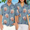 Colorful Tropical Leaves And Pet - Family Personalized Face Custom Unisex Tropical Hawaiian Aloha Shirt - Summer Vacation Gift, Gift For Family Members