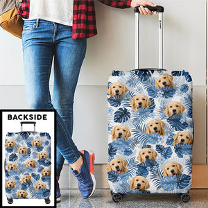 Custom Photo Love Is A Four-Legged Word - Dog & Cat Personalized Custom Luggage Cover - Holiday Vacation Gift, Gift For Adventure Travel Lovers, Pet Owners, Pet Lovers