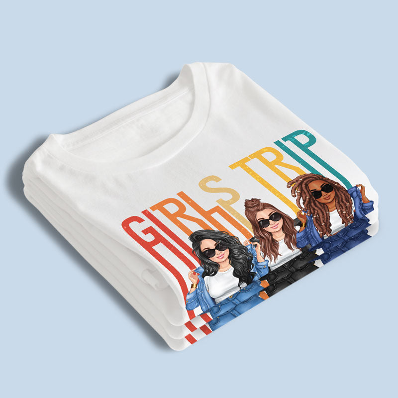 Let's Go Girls - Bestie Personalized Custom Unisex T-shirt - Summer Vacation, Gift For Bestie, BFF, Sisters