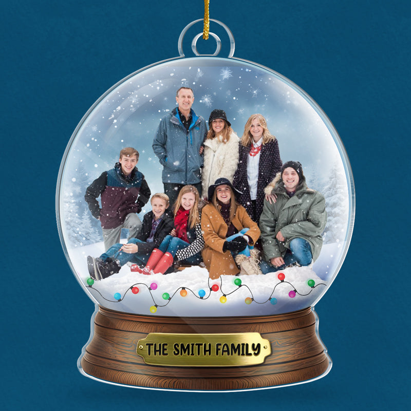 Custom Photo The Greatest Gift Is Family, Wrapped In Love - Family Personalized Custom Ornament - Acrylic Custom Shaped - Christmas Gift For Family Members