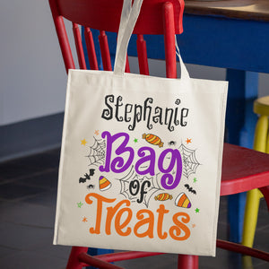 Bag Of Treats - Family Personalized Custom Tote Bag - Halloween Gift For Kid