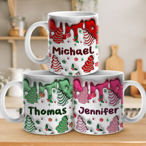 Hot Cocoa Warm Hearts - Family Personalized Custom 3D Inflated Effect Printed Mug - Christmas Gift For Family Members