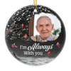 Custom Photo I Hold You Tightly Within My Heart - Memorial Personalized Custom Ornament - Ceramic Round Shaped - Christmas Gift, Sympathy Gift For Family Members
