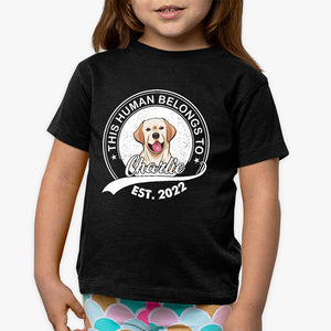 Custom Photo Kid Belongs To Dog Est Year - Dog Personalized Custom Kid T-shirt - Gift For Kid, Pet Owners, Pet Lovers