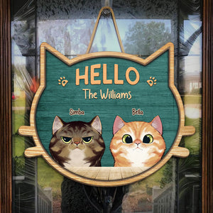 Hope You Like Cats - Cat Personalized Custom Shaped Home Decor Wood Sign - House Warming Gift For Pet Owners, Pet Lovers