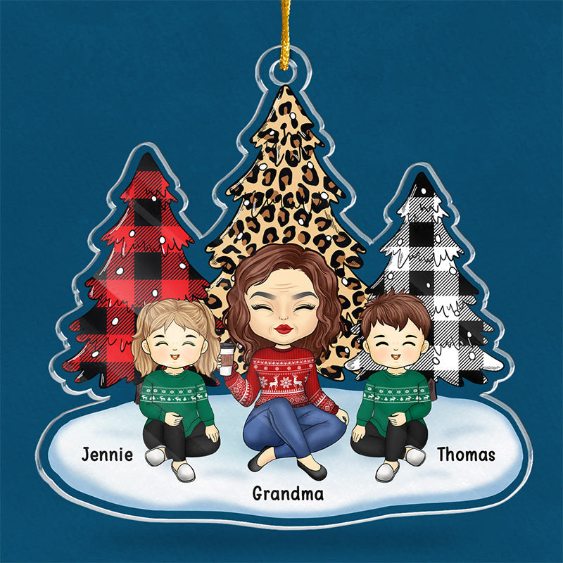 Grandkids Put The Merry In My Christmas - Family Personalized Custom Ornament - Acrylic Custom Shaped - Christmas Gift For Family Members