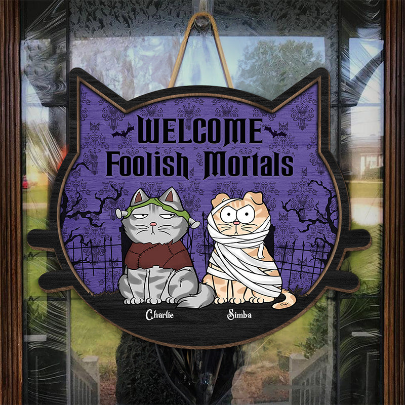 Cute But Spooky - Cat Personalized Custom Shaped Home Decor Wood Sign - Halloween Gift For Pet Owners, Pet Lovers