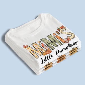 Grandma Little Pumpkin - Family Personalized Custom Unisex T-shirt, Hoodie, Sweatshirt - Autumn Fall Gift For Grandma